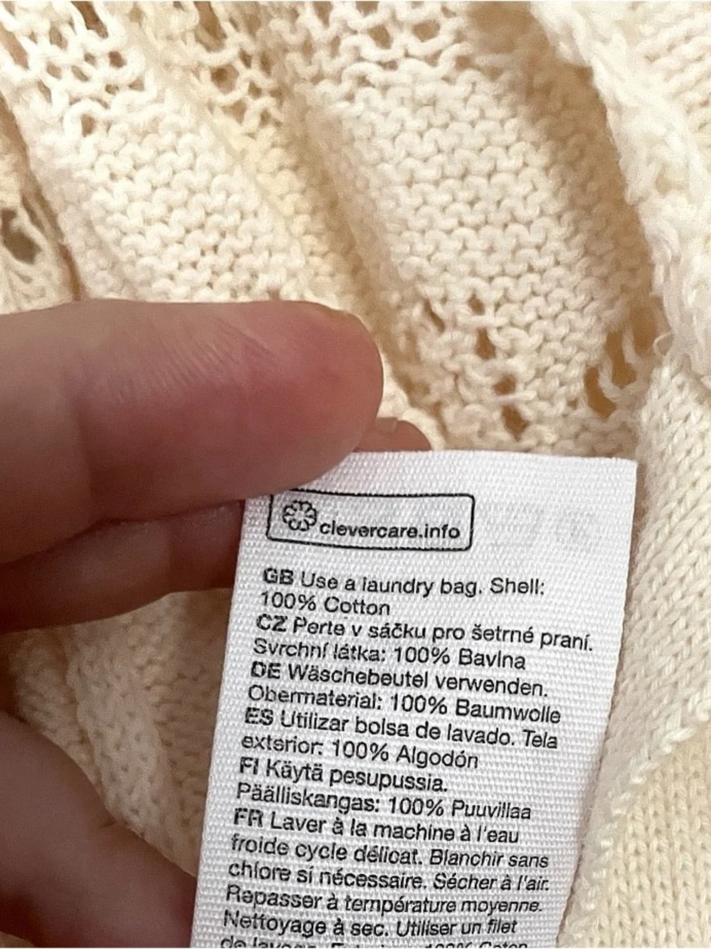 & Other Stories Paris Atelier Crochet Wrap Top Cream Tie Front Boho Size S - Picture 3 of 3